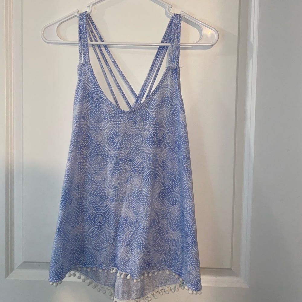 Blue and white tank top with strapy back